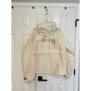 Stussy Beach Shell Jacket - Size XL - Wave Dye Bone White